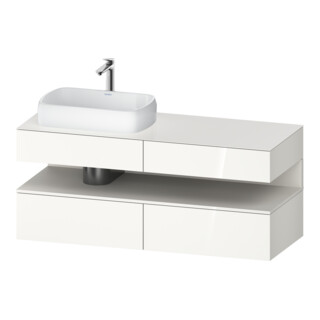 Duravit Meuble sous lavabo Qatego 140x55x60 cm, blanc mat/blanc brillant, placard, niche