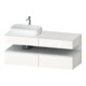 Duravit Meuble sous-lavabo Qatego 140x55x60 cm, blanc mat/blanc brillant, plan, évier gauche-1