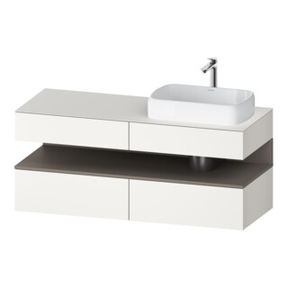Duravit Meuble sous-lavabo Qatego 140x55x60 cm, blanc mat/bois mat, placage, brillant