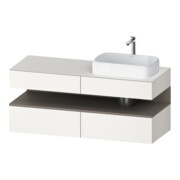 Duravit Meuble sous-lavabo Qatego 140x55x60 cm, blanc mat/bois mat, placage, brillant-1