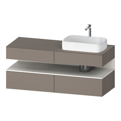 Duravit Meuble sous lavabo Qatego 140x55x60 cm, blanc mat/brillant, niche