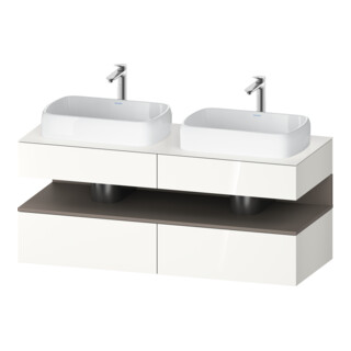 Duravit Meuble sous-lavabo Qatego 140x55x60 cm, blanc mat/brillant, Pl, B bs, B