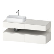 Duravit Meuble sous lavabo Qatego 140x55x60 cm, blanc mat, consoles, cuvette gauche-1