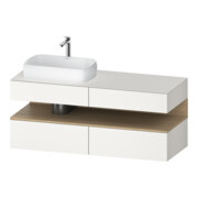 Duravit Meuble sous lavabo Qatego 140x55x60 cm, blanc mat, gauche