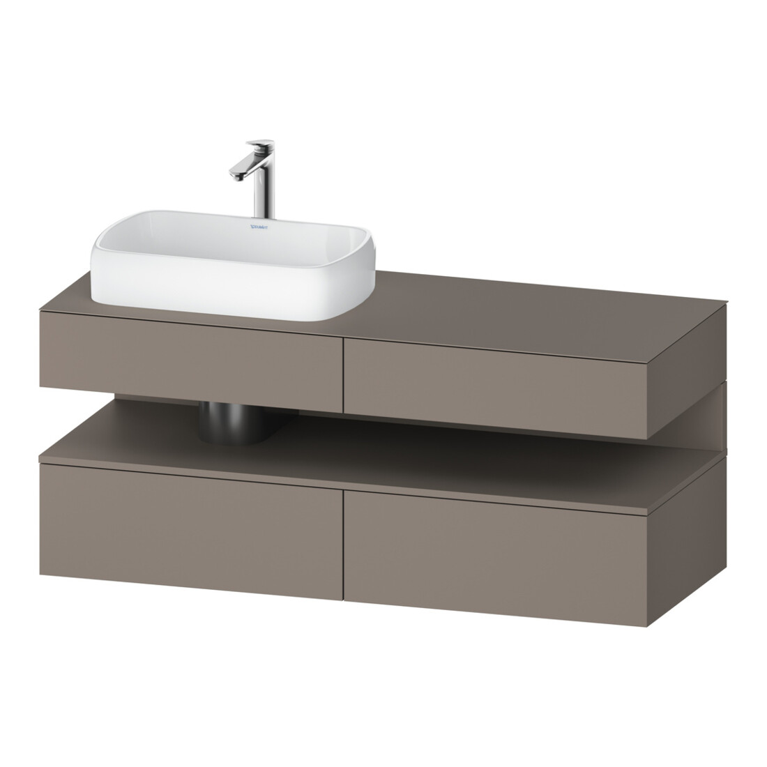 Duravit Meuble sous lavabo Qatego 140x55x60 cm, blanc mat, gauche, niche