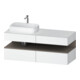 Duravit Meuble sous lavabo Qatego 140x55x60 cm, blanc mat/gris mat, gauche