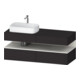 Duravit Meuble sous-lavabo Qatego 140x55x60 cm, blanc mat/gris mat, plan, évier gauche-1