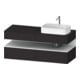 Duravit Meuble sous-lavabo Qatego 140x55x60 cm, blanc mat/gris mat, plaque, blanc brillant, niche-1