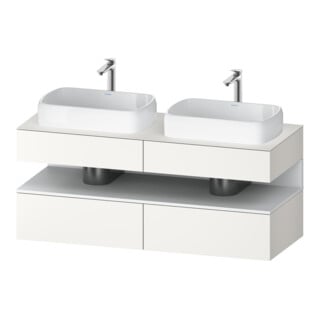 Duravit Meuble sous-lavabo Qatego 140x55x60 cm, blanc mat, Pl, lavabo double face