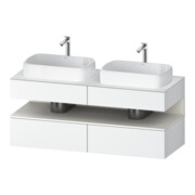 Duravit Meuble sous-lavabo Qatego 140x55x60 cm, blanc mat, Pl, lavabo double face-1