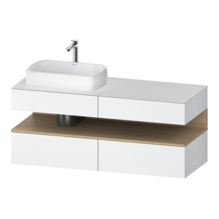 Duravit Meuble sous-lavabo Qatego 140x55x60 cm, blanc mat, placage, brillant