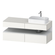 Duravit Meuble sous lavabo Qatego 140x55x60 cm, blanc mat, placage, évier à droite
