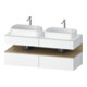 Duravit Meuble sous-lavabo Qatego 140x55x60 cm, blanc mat, placage, évier double face-1