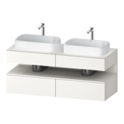 Duravit Meuble sous-lavabo Qatego 140x55x60 cm, blanc mat, placage, évier double face-1