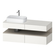 Duravit Meuble sous-lavabo Qatego 140x55x60 cm, blanc mat, placage, évier gauche-1