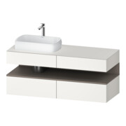 Duravit Meuble sous lavabo Qatego 140x55x60 cm, blanc mat, placage, gauche-1