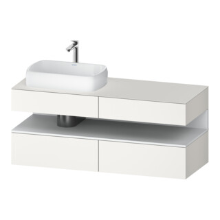 Duravit Meuble sous-lavabo Qatego 140x55x60 cm, blanc mat, placage, niche