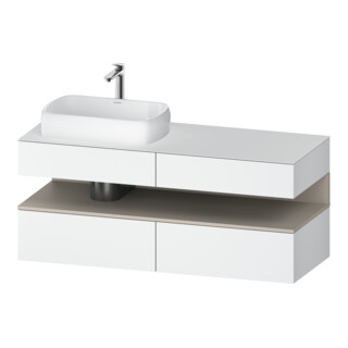 Duravit Meuble sous lavabo Qatego 140x55x60 cm, blanc mat, placage, niche