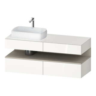 Duravit Meuble sous lavabo Qatego 140x55x60 cm, blanc mat, placage, niche