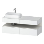 Duravit Meuble sous lavabo Qatego 140x55x60 cm, blanc mat, placage, niche-1