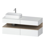 Duravit Meuble sous-lavabo Qatego 140x55x60 cm, blanc mat, placage, robinet gauche-1