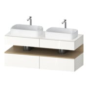 Duravit Meuble sous lavabo Qatego 140x55x60 cm, blanc mat, plan, évier double face-1