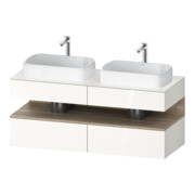 Duravit Meuble sous-lavabo Qatego 140x55x60 cm, blanc mat, plan, évier double face-1