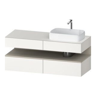 Duravit Meuble sous-lavabo Qatego 140x55x60 cm, blanc mat, plan, évier droit