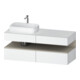 Duravit Meuble sous lavabo Qatego 140x55x60 cm, blanc mat, porte pliante, niche