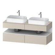 Duravit Meuble sous lavabo Qatego 140x55x60 cm, blanc mat/ta mat, Pl, évier double face