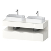 Duravit Meuble sous-lavabo Qatego 140x55x60 cm, blanc, placage, lavabo double face
