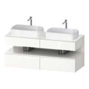 Duravit Meuble sous-lavabo Qatego 140x55x60 cm, blanc, placage, porte battante, niche