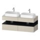 Duravit Meuble sous-lavabo Qatego 140x55x60 cm, chêne blanc/taupe, placage, tiroirs des deux côtés-1