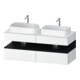 Duravit Meuble sous-lavabo Qatego 140x55x60 cm, chêne clair/blanc mat, plan, siphon double-1