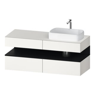 Duravit Meuble sous-lavabo Qatego 140x55x60 cm, chêne clair/blanc mat, poignée, droite, B