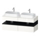 Duravit Meuble sous-lavabo Qatego 140x55x60 cm, chêne clair/blanc, plan, siphon double-1