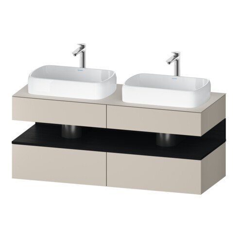 Duravit Meuble sous lavabo Qatego 140x55x60 cm, E blanc/sable m, Pl, B bs, B