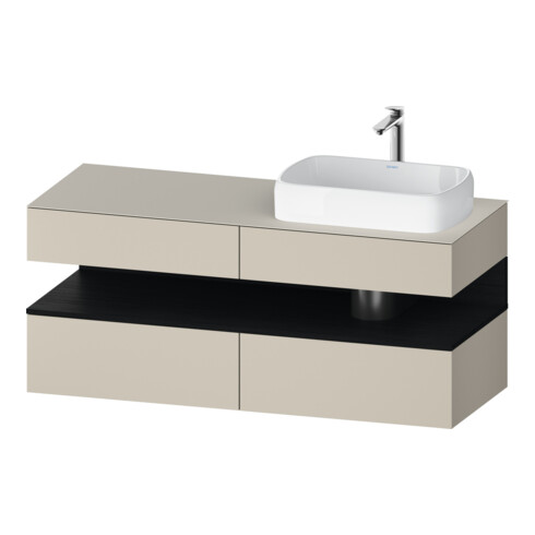 Duravit Meuble sous-lavabo Qatego 140x55x60 cm, E blanc/sable m, Pl, B r, B