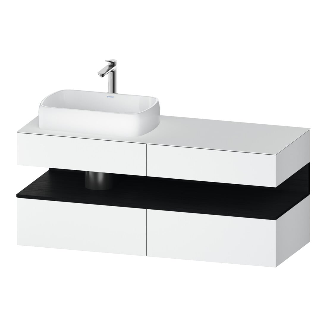 Duravit Meuble sous-lavabo Qatego 140x55x60 cm, E ch/bl m, Pl, robinet gch