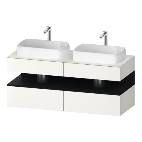 Duravit Meuble sous-lavabo Qatego 140x55x60 cm, E chêne clair/blanc mat, Pl, robinetterie double face