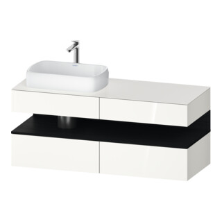 Duravit Meuble sous lavabo Qatego 140x55x60 cm, E chêne/sable blanc, gauche