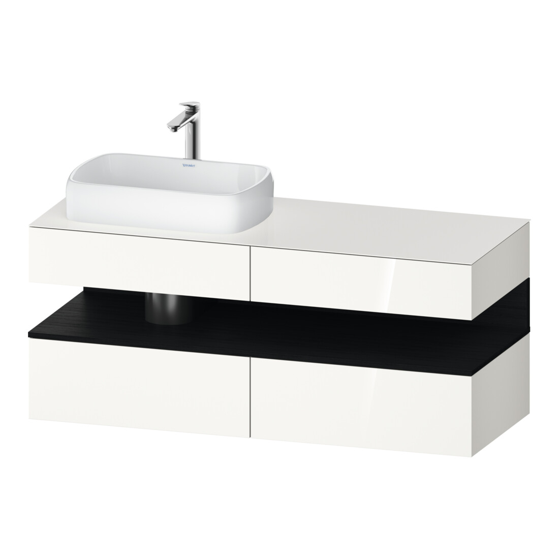 Duravit Meuble sous lavabo Qatego 140x55x60 cm, E chêne/sable blanc, gauche