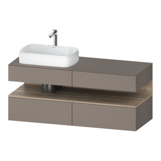Duravit Meuble sous-lavabo Qatego 140x55x60 cm, E Ma/Ba m, Pl, évier à gauche