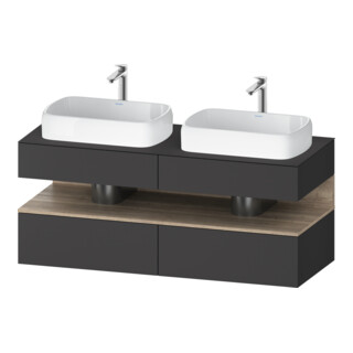 Duravit Meuble sous-lavabo Qatego 140x55x60 cm, E Ma/Gris m, Pl, B bs, B