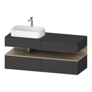 Duravit Meuble sous-lavabo Qatego 140x55x60 cm, E Ma/Gris m, Pl, B l, B