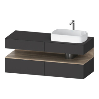 Duravit Meuble sous-lavabo Qatego 140x55x60 cm, E Ma/Gris m, Pl, B r, B