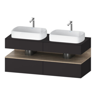 Duravit Meuble sous lavabo Qatego 140x55x60 cm, E Ma/Gris, Pl, B double face