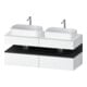 Duravit Meuble sous lavabo Qatego 140x55x60 cm, gris/blanc, placage, côtés ouverts-1