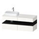 Duravit Meuble sous-lavabo Qatego 140x55x60 cm, gris/blanc, placage, évier gauche-1