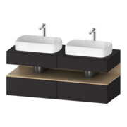 Duravit Meuble sous-lavabo Qatego 140x55x60 cm, gris E na/gra, Pl, B double face-1